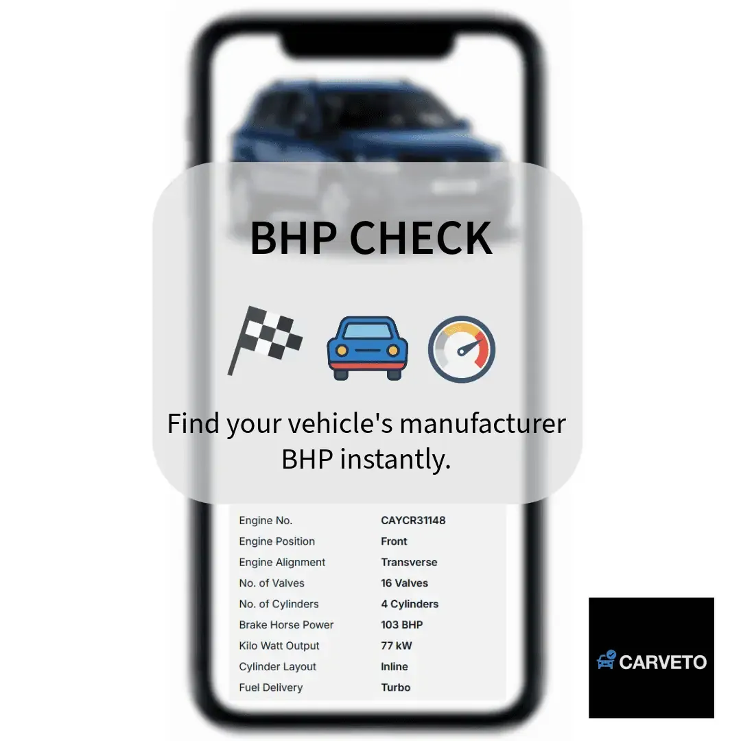 Manufacturer brake horsepower and vehicle performance data retrieved using a UK vehicle registration