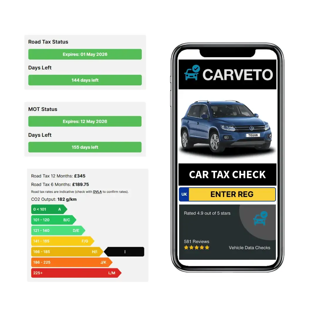 Road tax status and costs check