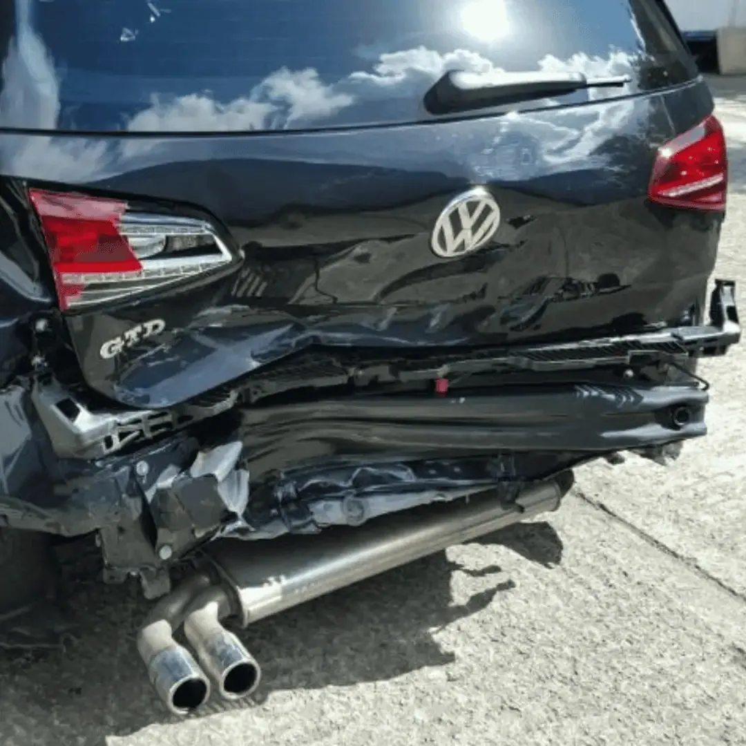 Car damage with salvage auction marker