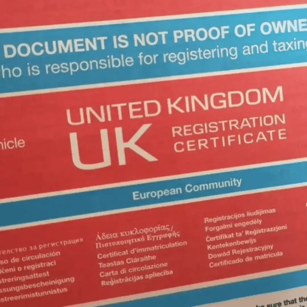 Front page of the logbook states that the V5C is not proof of ownership