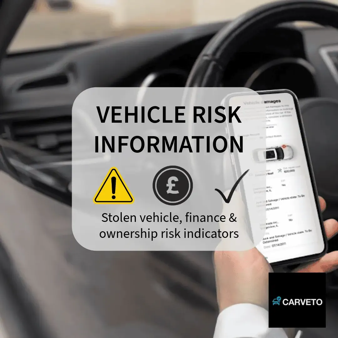 Stolen vehicle markers finance alerts and ownership verification