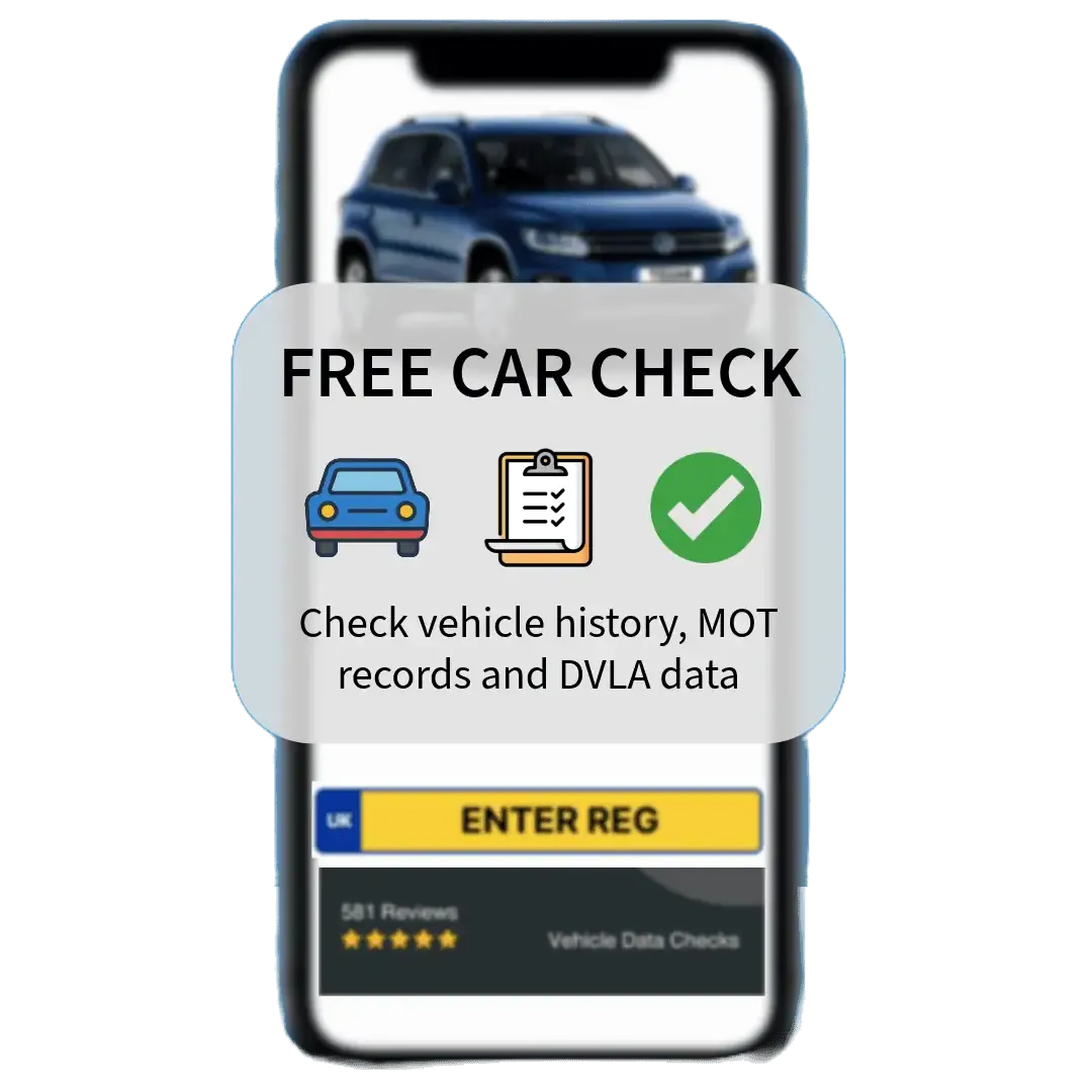 Free car check showing vehicle history MOT records and DVLA data