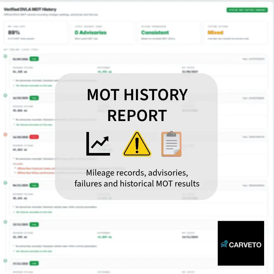 MOT history mileage records advisory notices and failure information