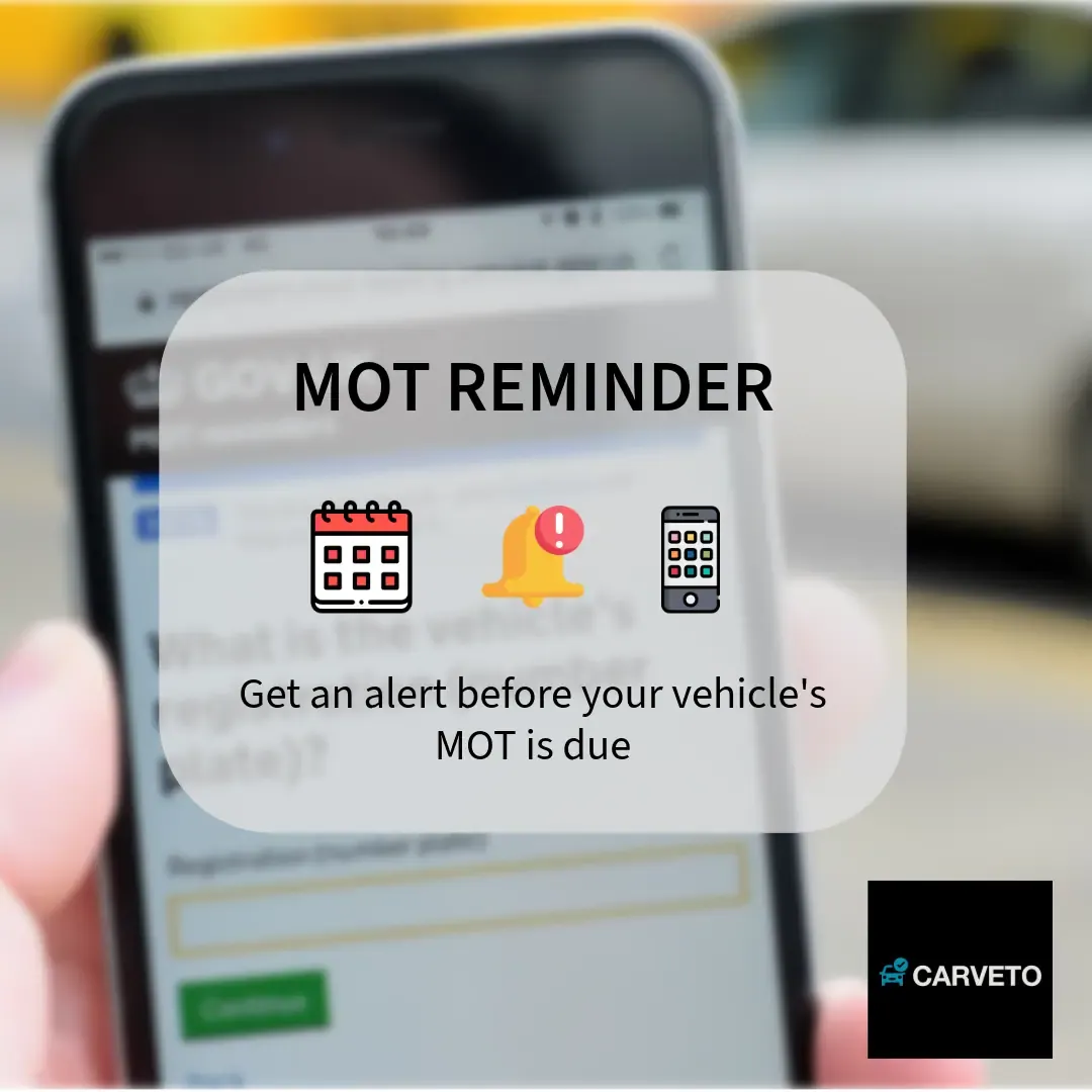MOT reminder showing due date alert and mobile notification